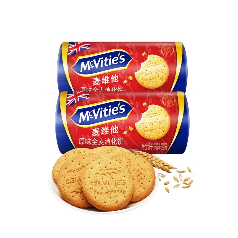 McVitie's原味全麦消化饼干代餐粗纤维营养早餐饱腹孕妇零食250g