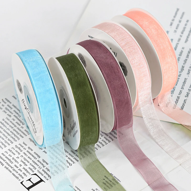 1.6透明专用丝带雪纱带雪纺织带缎带彩带布条花束包装DIY礼物材料