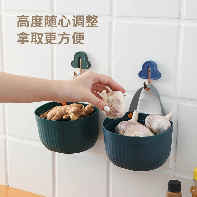 厨房葱姜蒜收纳筐小挂篮置物架浴室吊篮卫生间床边挂式收纳篮