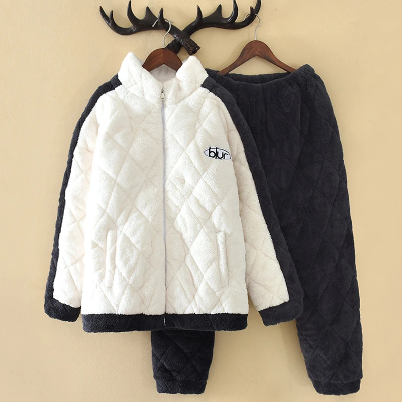 【三层加厚】睡衣男士冬季外穿初中生高中生大学生休闲外套家居服