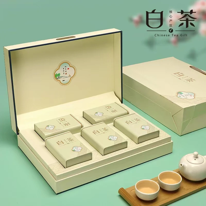 白色5罐年货白茶正宗茶叶高档礼盒装过节送礼高端长辈过节送朋友