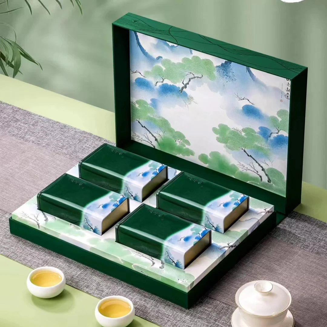 山水相逢4罐碧螺春2024新茶茶叶绿茶高档礼盒装年货礼品送长辈