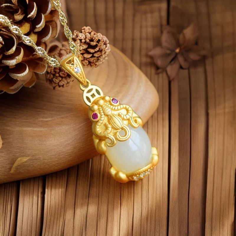 和田玉 精美轻奢招财 旺财貔貅项链吊坠-YQ-2A