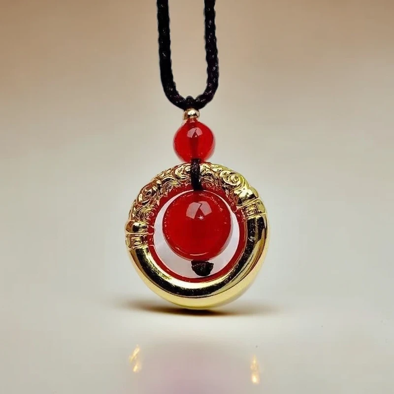 时尚 轻奢 百搭 乾坤圈红豆相思转运珠 吊坠项链-YSY-2B