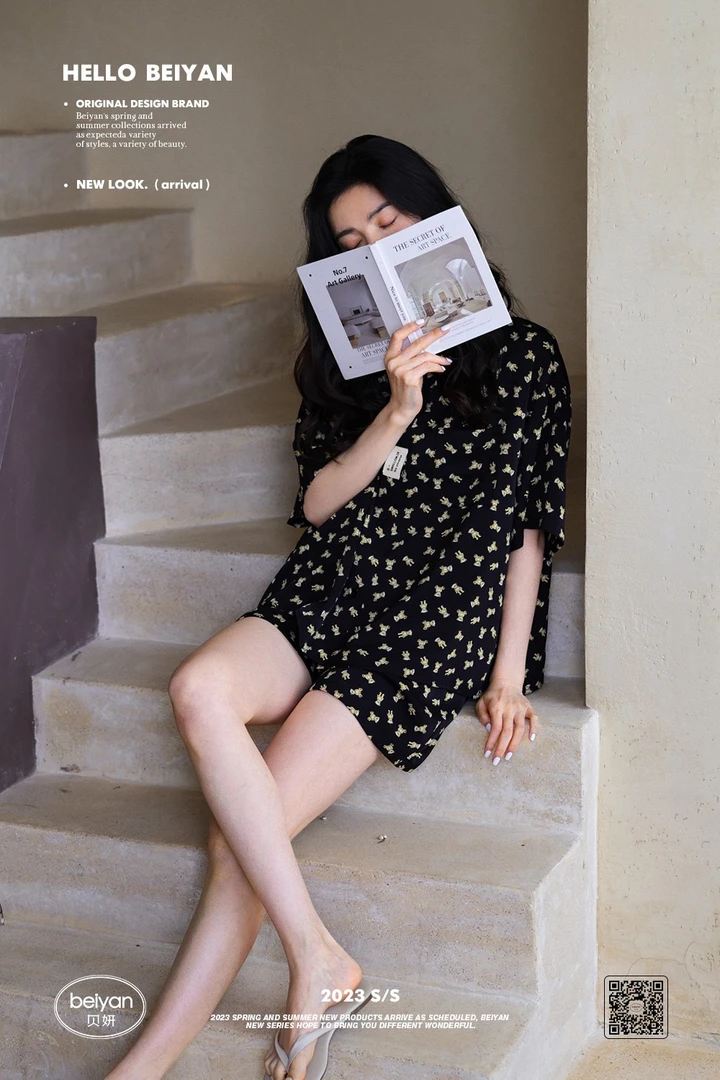 （舒适家居）贝妍女生夏季短袖短裤常规卡通小熊可爱舒适家居服套装