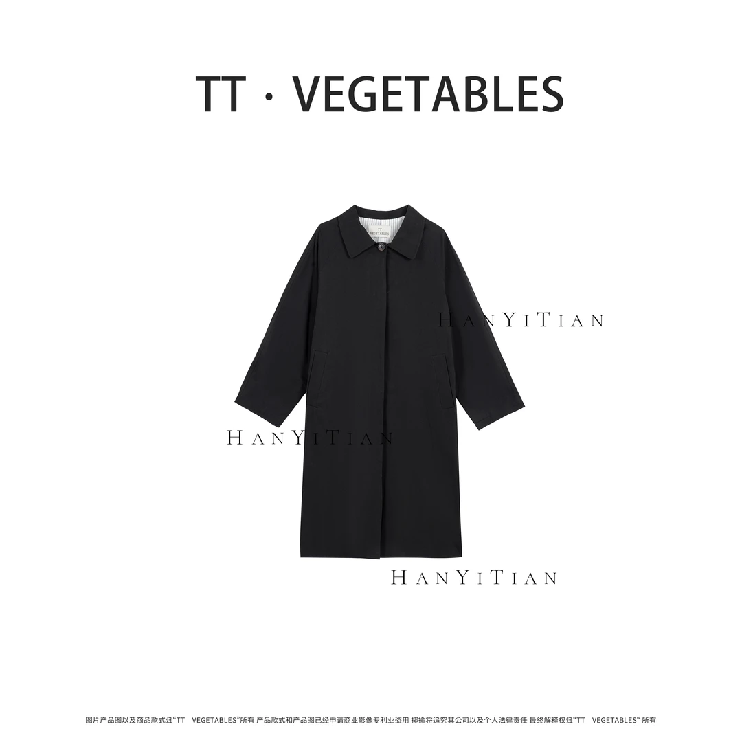 白露为霜 中长款风衣设计感休闲秋季宽松外套925610