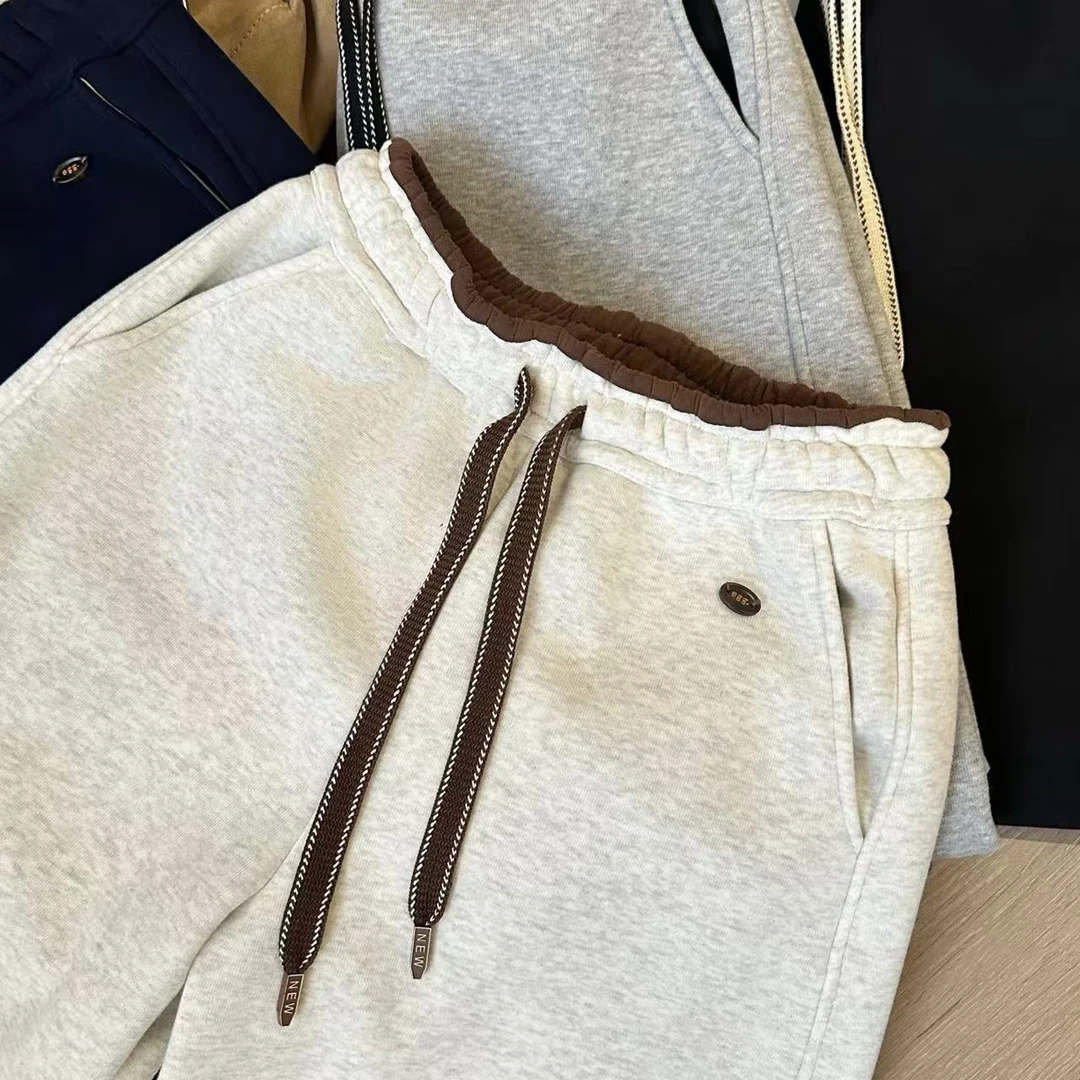 韩单egg加绒休闲运动束脚卫裤卡码拍小