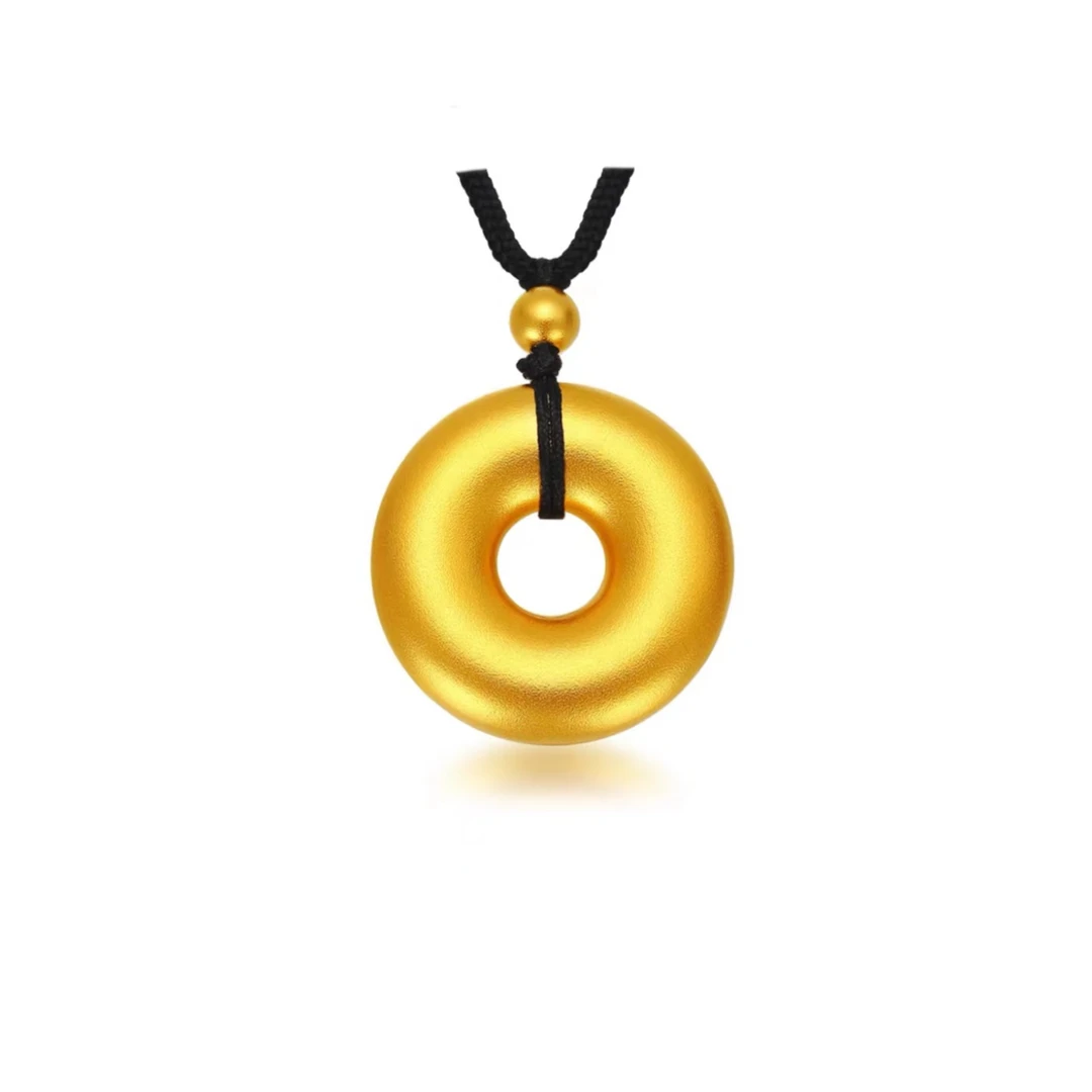 吊坠足银 实心平安扣吊坠 520送女友 送对象 送长辈