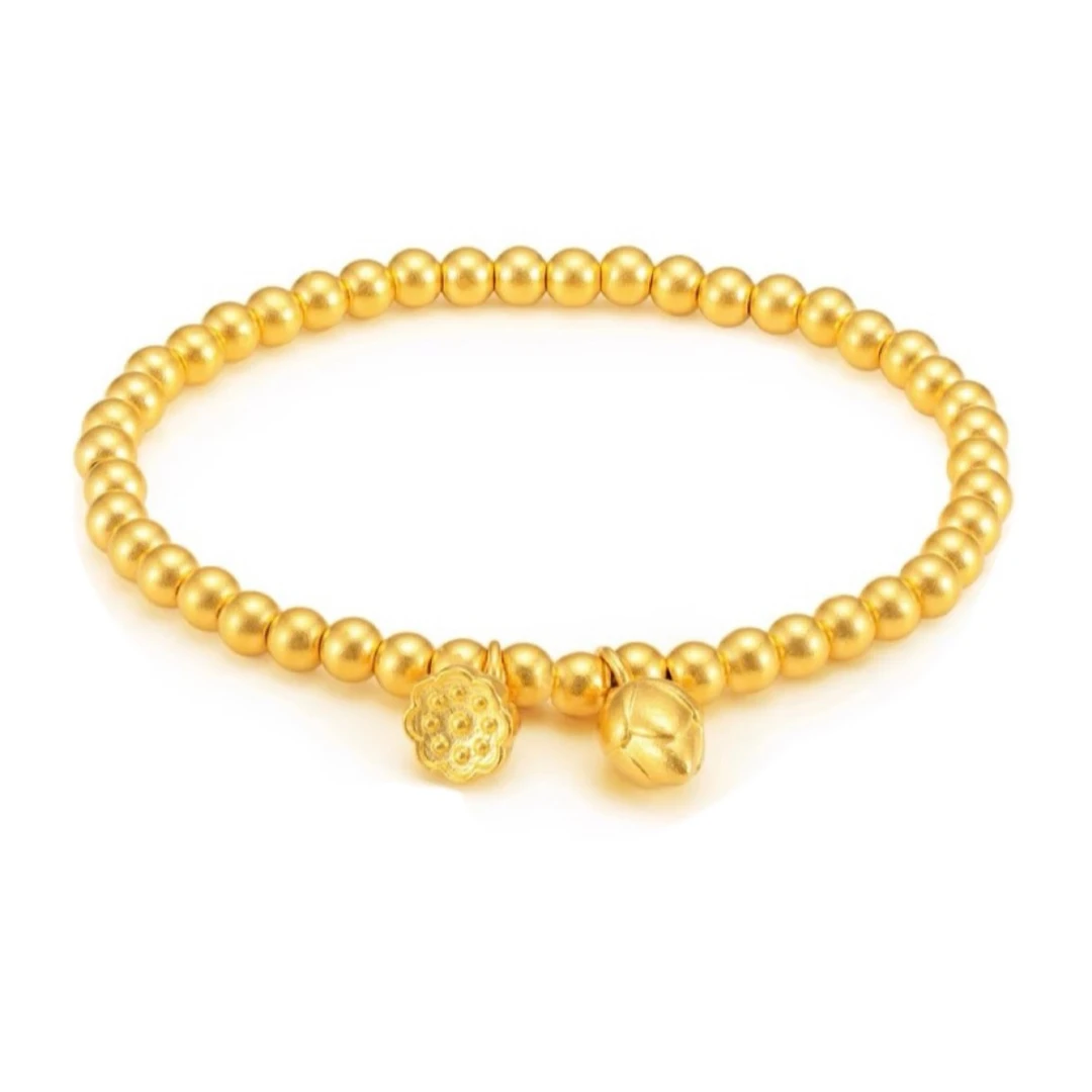 足银手链 足银铸厚金俩世欢手串