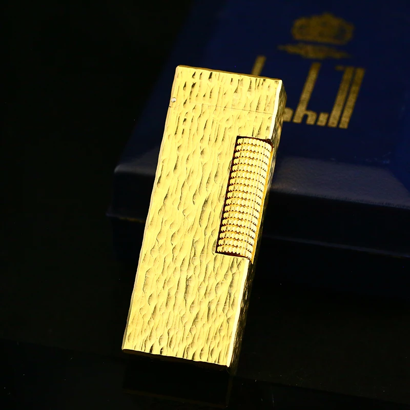 Dunhill登喜路充气打火机镀金大陨石坑实用防爆明火家用纯铜点火