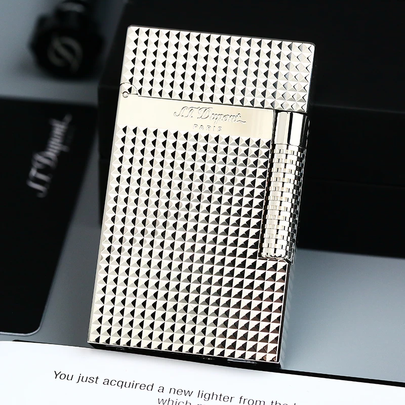 Dupont充气打火机镀钯金巴黎钉格兰德特殊款双火焰时尚高档C23011
