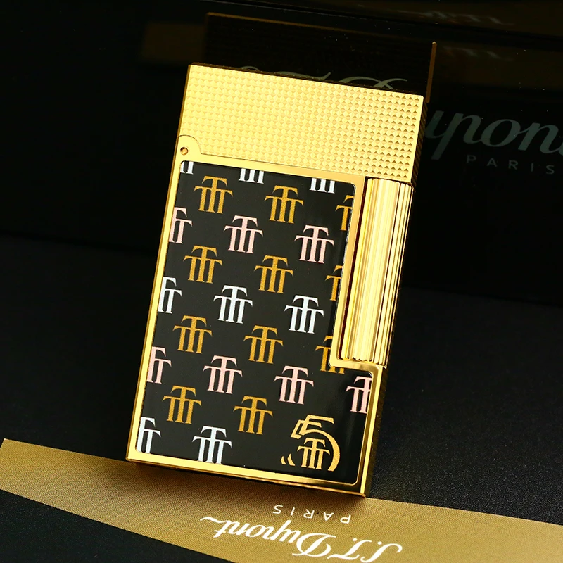 Dupont充气打火机间金黑色漆面3t特立尼达clingC16077高档