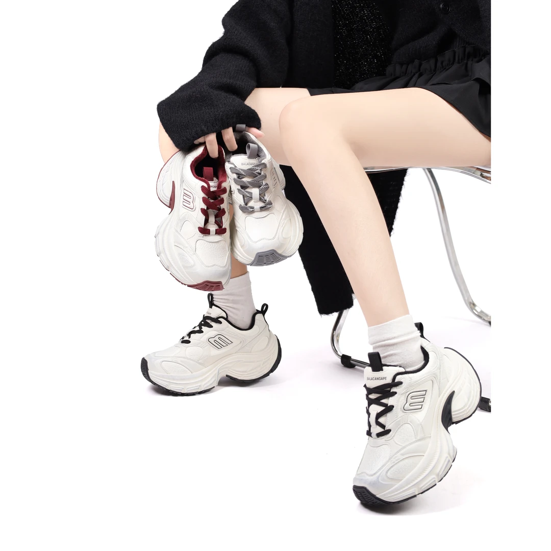 擦色新款M| 秋季新款时尚擦色运动韩版厚底休闲女鞋66031跑步百搭