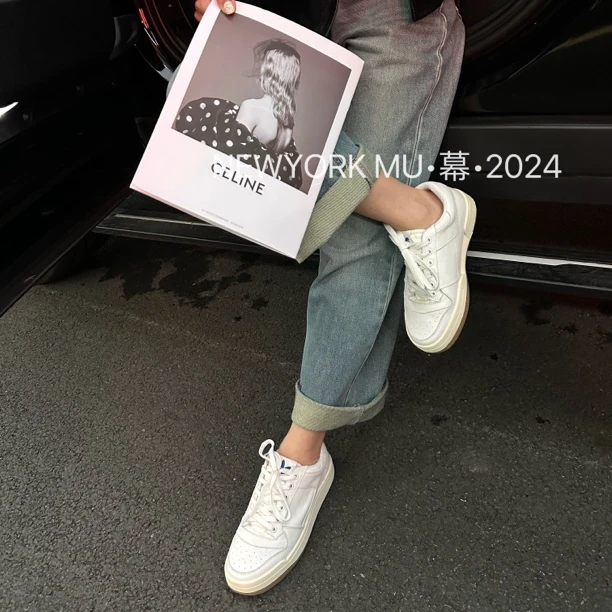 MU.幕-手工女鞋时尚真皮系带厚底轻便休闲板鞋百搭小白鞋MU202515