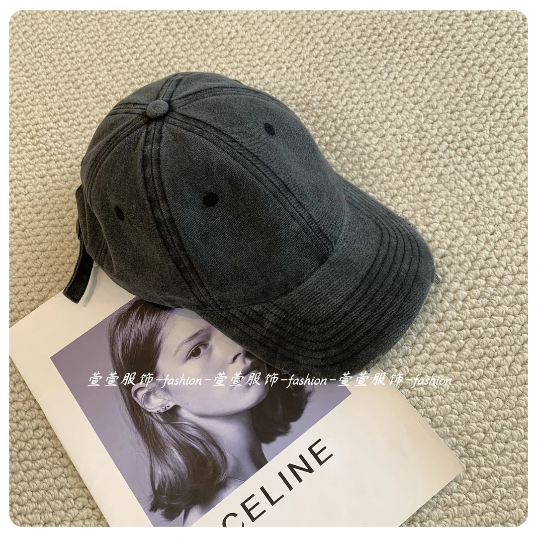 【萱萱服饰】MZ29牛仔棒球帽女显脸小复古时尚做旧潮牌鸭舌帽百搭女