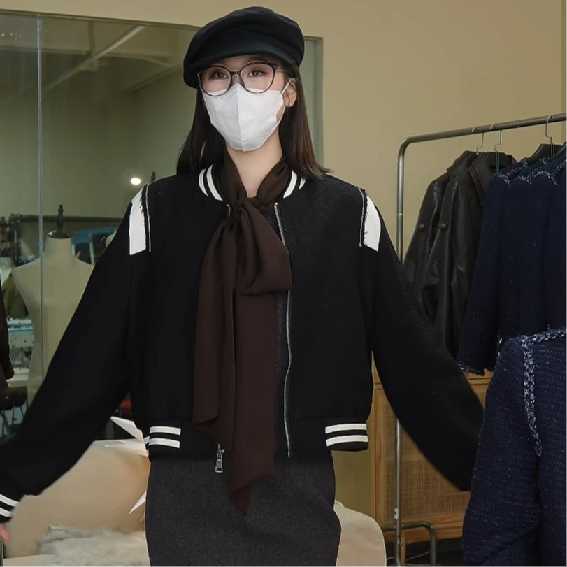 【BILU VTG】拉链长袖短款棒球外套BY376
