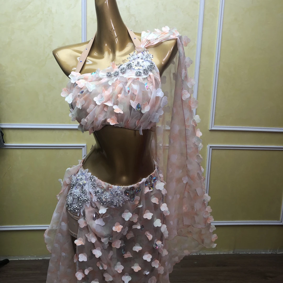 WZY110舞姿翼新款2024肚皮舞立体花表演服套装