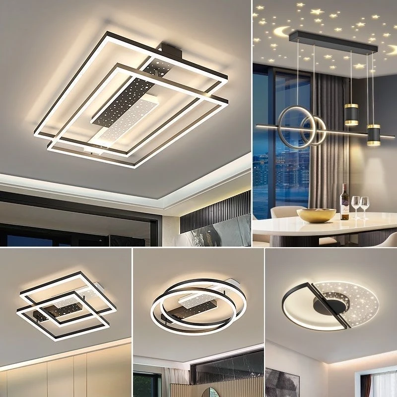 现代简约大客厅灯2023新款大气led吸顶灯卧室灯广东中山灯具套餐