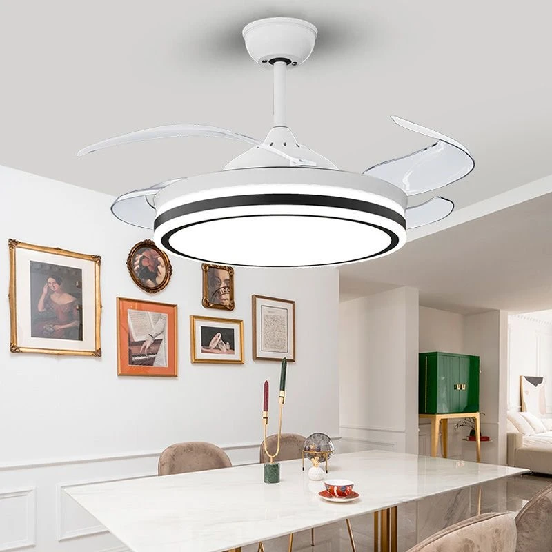 餐厅风扇灯隐形吊扇灯客厅餐厅卧室吊灯带风扇现代简约2023新款