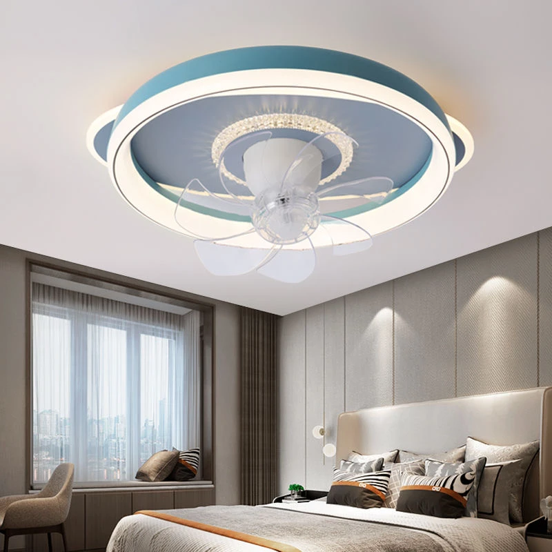 家用风扇灯摇头现代简约LED客厅灯电扇吸顶灯卧室餐厅吊扇灯新款