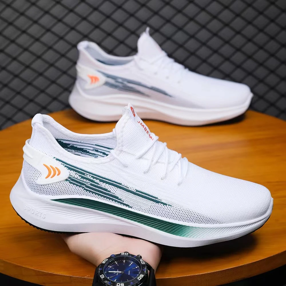 学生慢跑鞋2024新款款秋季透气休闲跑步鞋飞织网面旅游运动鞋