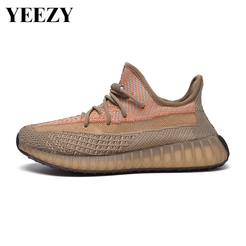 中国YEEZY新款潮流椰子鞋棕橙拼接男女运动休闲鞋1021710