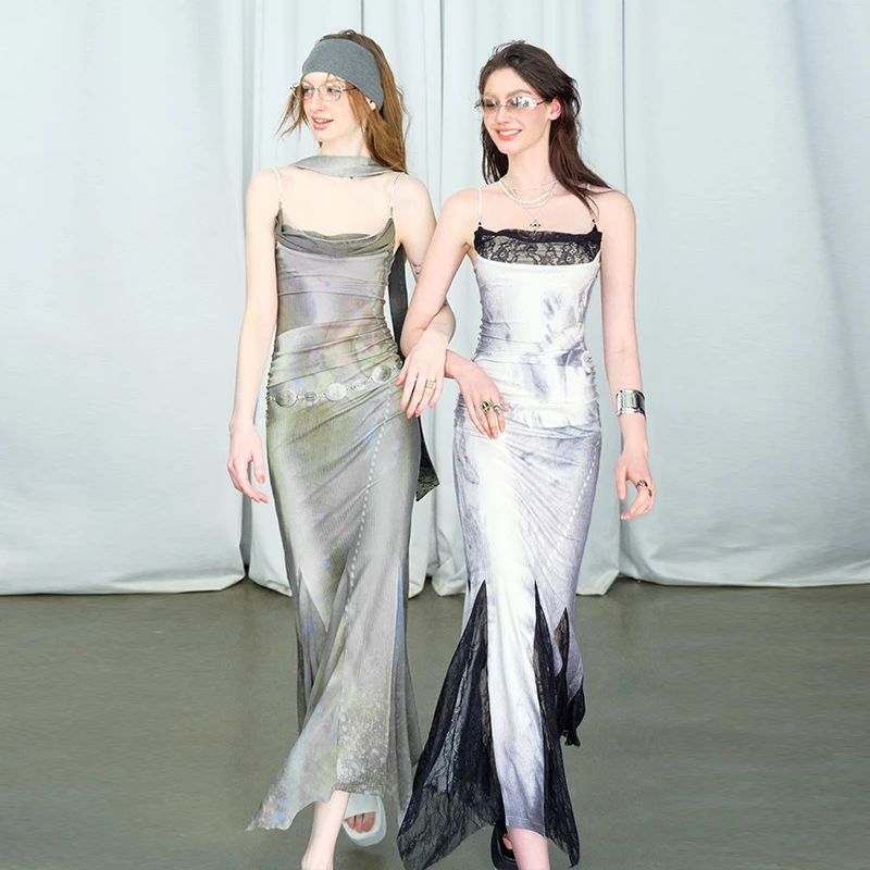 OfAkiva 月影钻石链条连衣裙裙