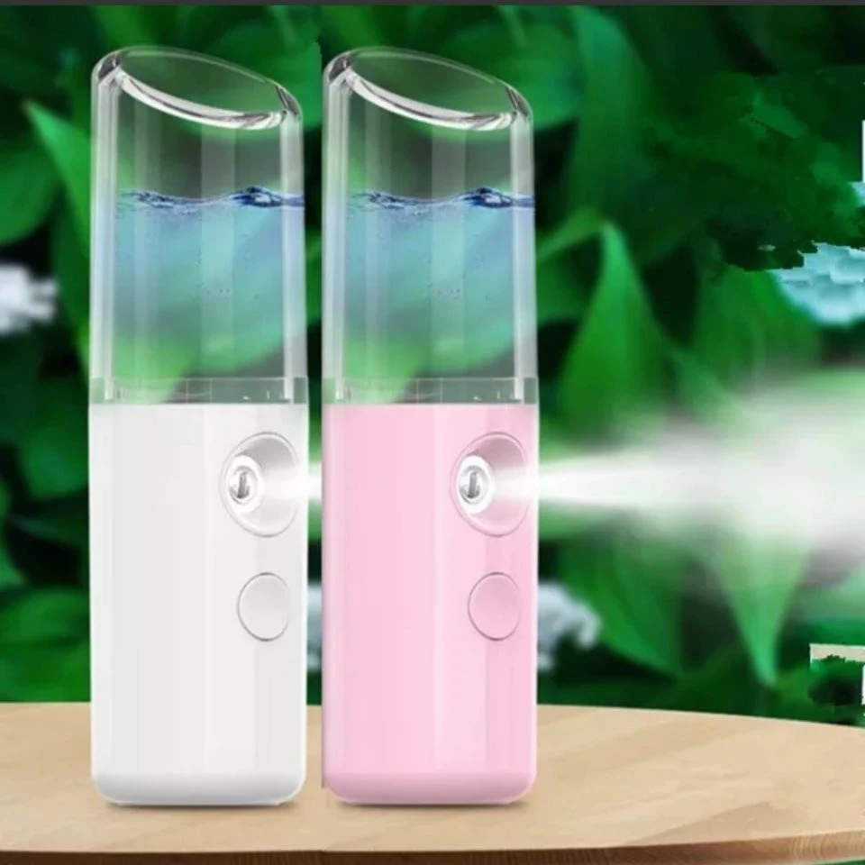 源头工厂现货批发口红款喷雾补水仪七彩灯手持美容仪蒸脸器加湿器