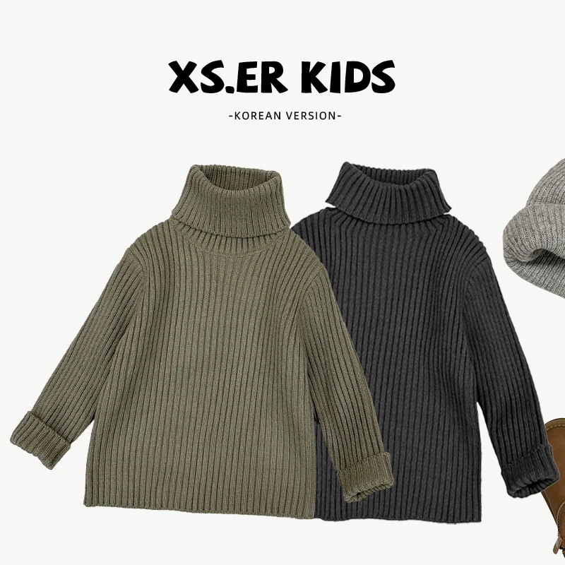 【小首尔】现货-qc8男女童休闲韩系针织衫冬季百搭宽松毛衣hbb6580