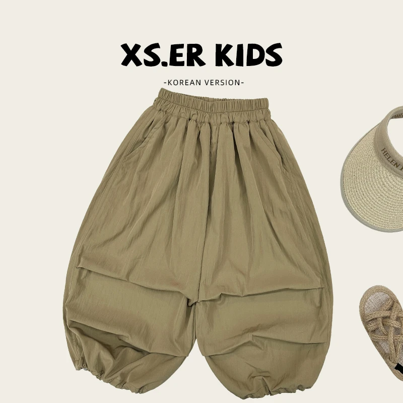 【麦多】男童韩版潮流时尚休闲裤夏宽松纯色九分裤hbb5392