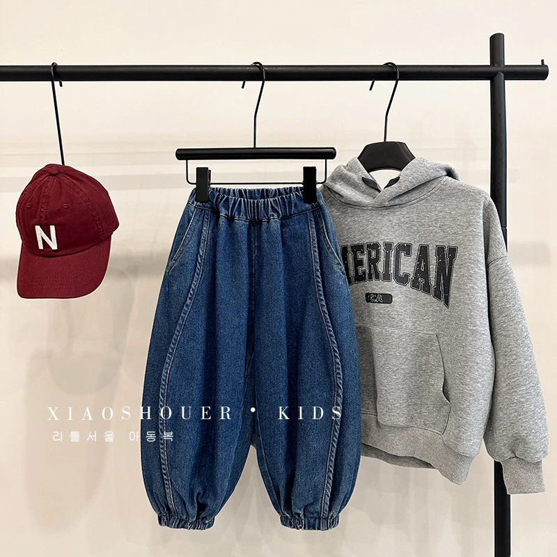 【小首尔】现货-秋装儿童韩版洋气裤子男童帅气牛仔裤HBB0121