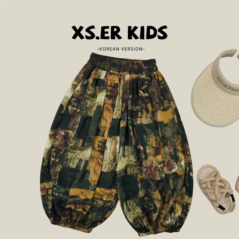 【小首尔】现货-qc男童潮流时尚防蚊裤夏森系小众设计款裤子hbb5292