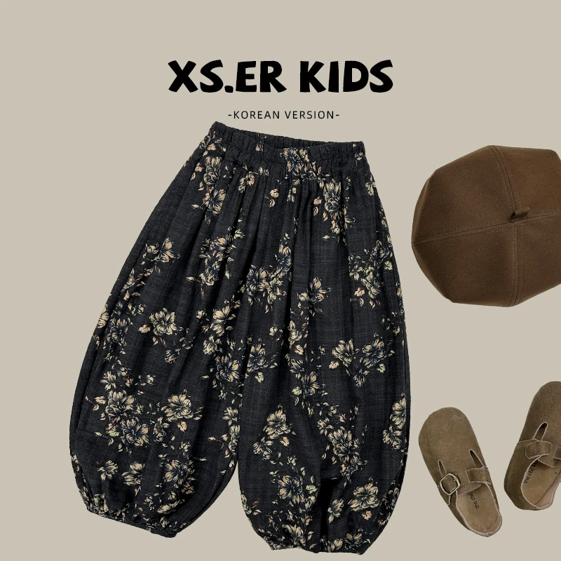 【小饭团】现货-男童洋气复古碎花洋气裤子HBB1888