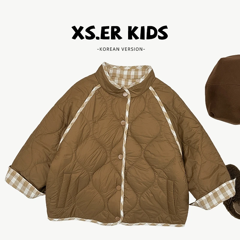 【小首尔】现货-qc2男女童韩系双面穿外套冬季加厚保暖棉服HBB6206