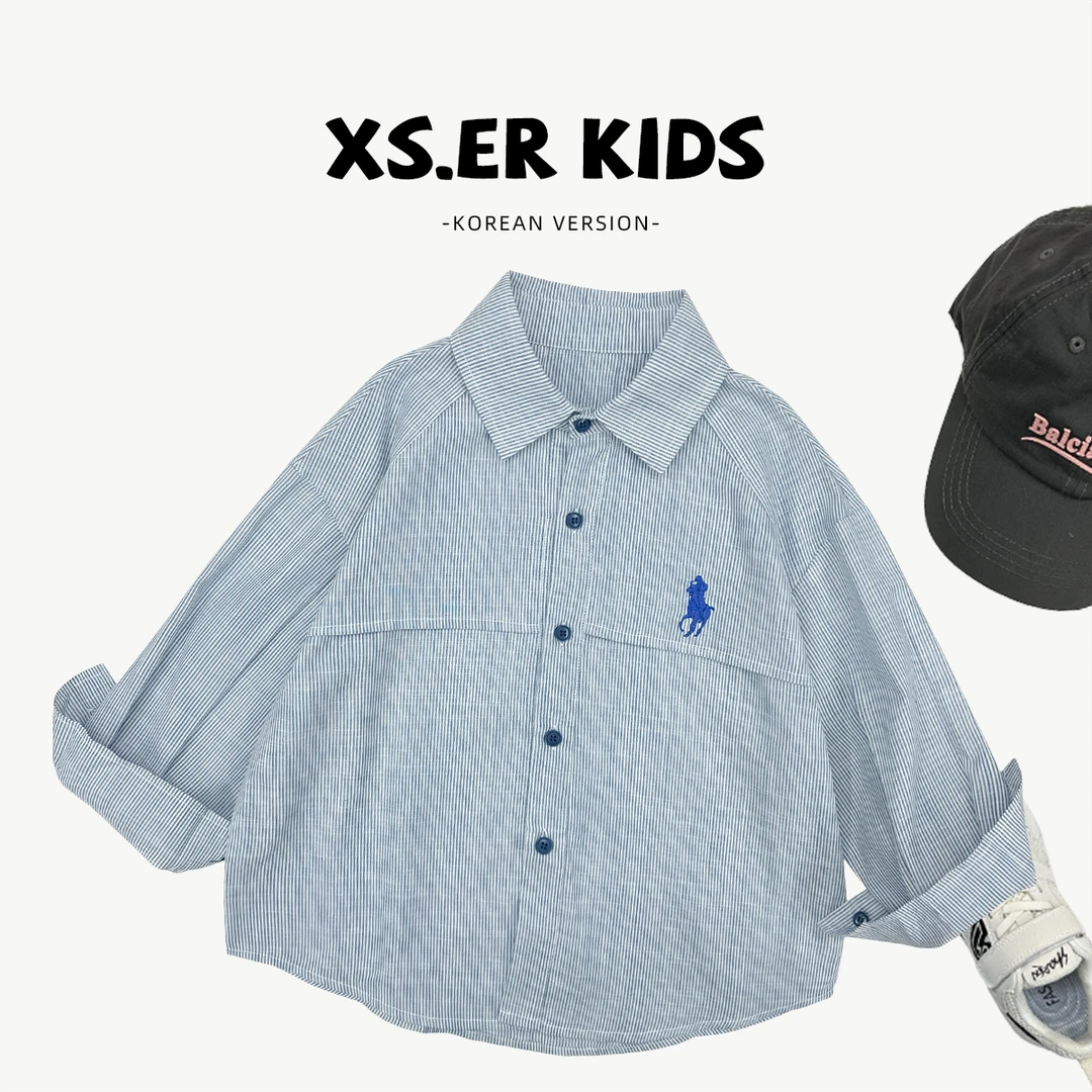 【小首尔】男童简约韩版条纹外套衫秋季时尚气质日常上衣HBB5832