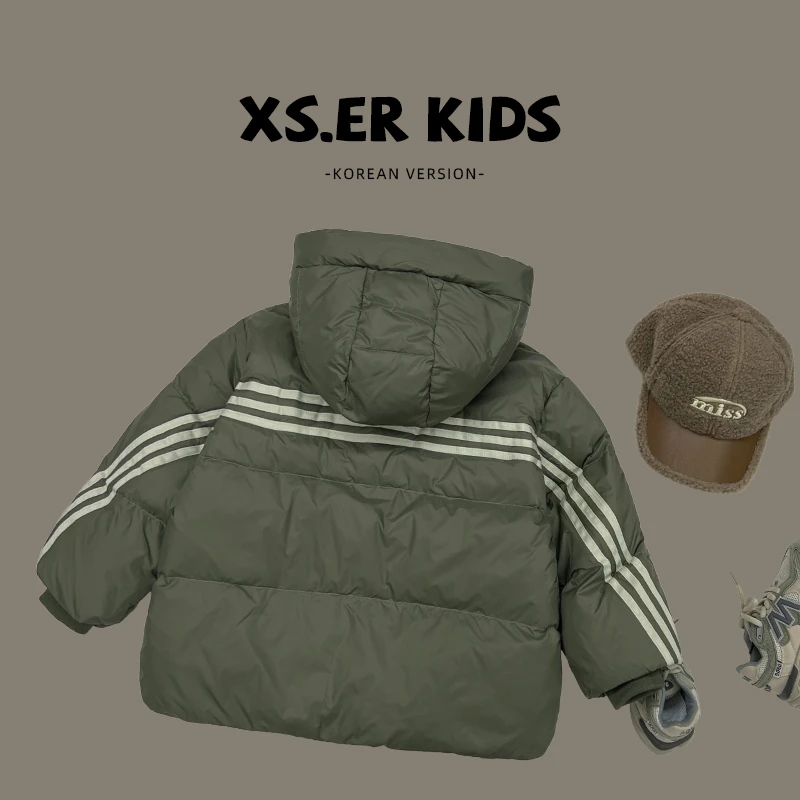 【小首尔】原版-男童洋气保暖羽绒服冬季时尚连帽运动外套HBB2866