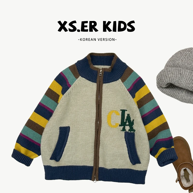 【小饭团】现货-冬款儿童韩版洋气开衫毛衣针织套头毛衣SJ4837