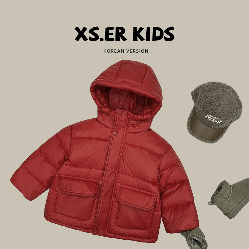 【小首尔】现货-男童韩版连帽羽绒服冬季时尚加厚保暖外套HBB3466