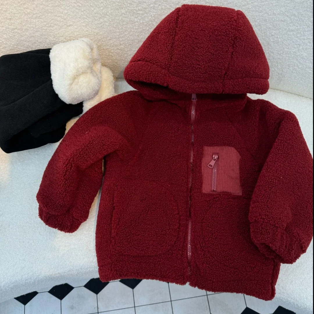 女童加绒套装冬季新款保暖女宝宝洋气连帽棉服时尚棉衣外套