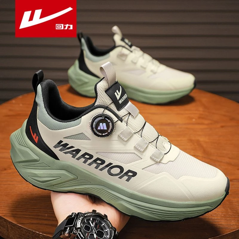 回力运动鞋2024冬季新款男士旋转纽扣厚底减震耐磨轻便回弹跑步鞋