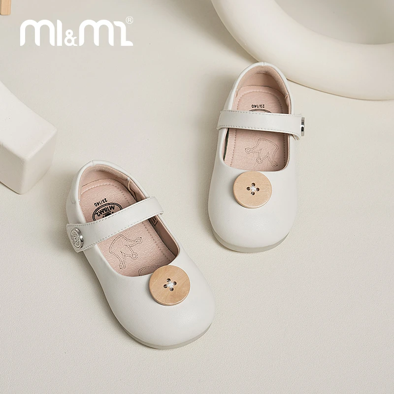 M1&M2女童夏季新款软底机能学步圆头儿童皮鞋公主鞋魔术贴轻奢