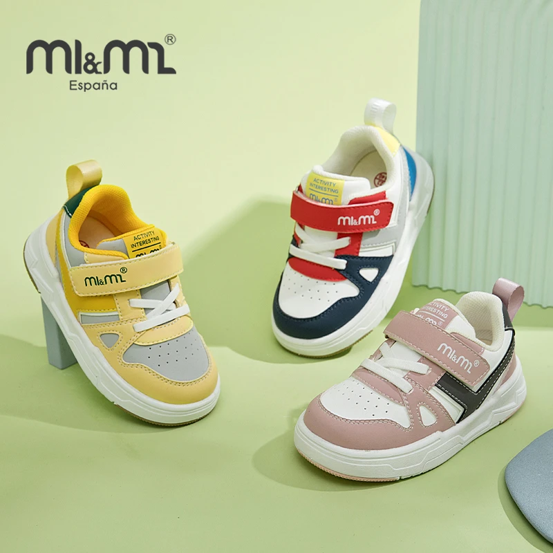 M1&M2超轻拼色板鞋软底学步鞋时尚舒适男童女童春秋防滑耐磨