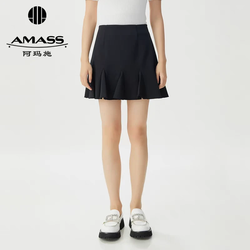 AMASS/阿玛施阿玛施时尚女装经典优雅通勤风鱼尾边短裙5200398