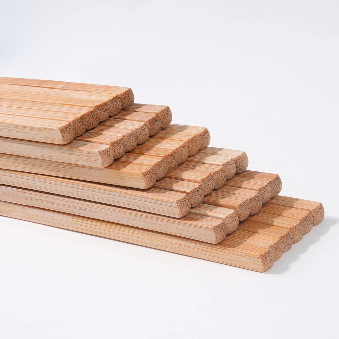 蜀城竹家上方下圆老式方头楠竹筷子七寸六分家用商用高档无漆无蜡