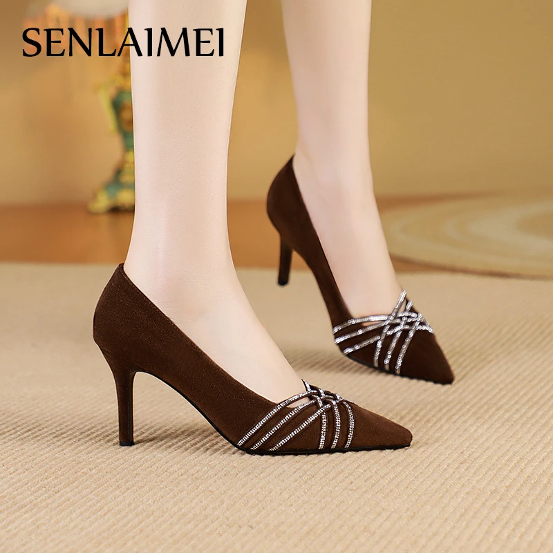 跟高7cm/8699新款超软羊皮不累脚单鞋女款高跟鞋时尚女鞋细跟气质