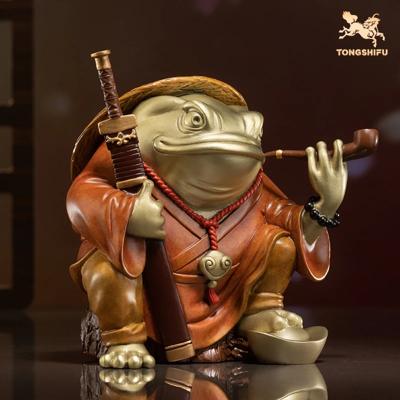 铜师傅摆件《招财侠蛙》900g×1个客厅桌面铜龙摆件 家居装饰工艺品