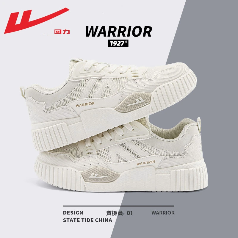 Warrior/回力女鞋2023新款夏季轻薄网面透气小白鞋女休闲板鞋子女