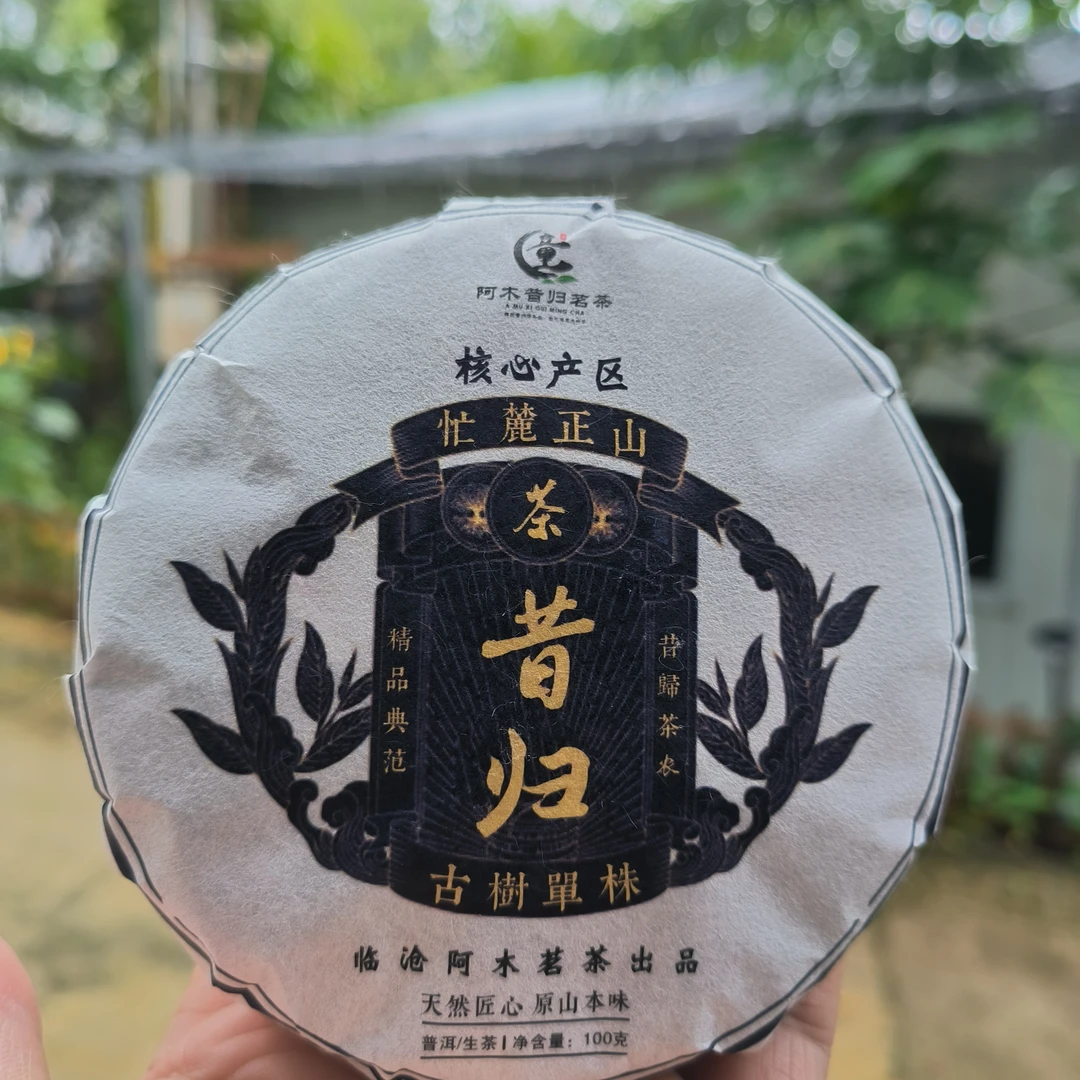 【昔归忙麓正山核心区】23年头春头采单株饼茶普洱生茶 紧压饼100g