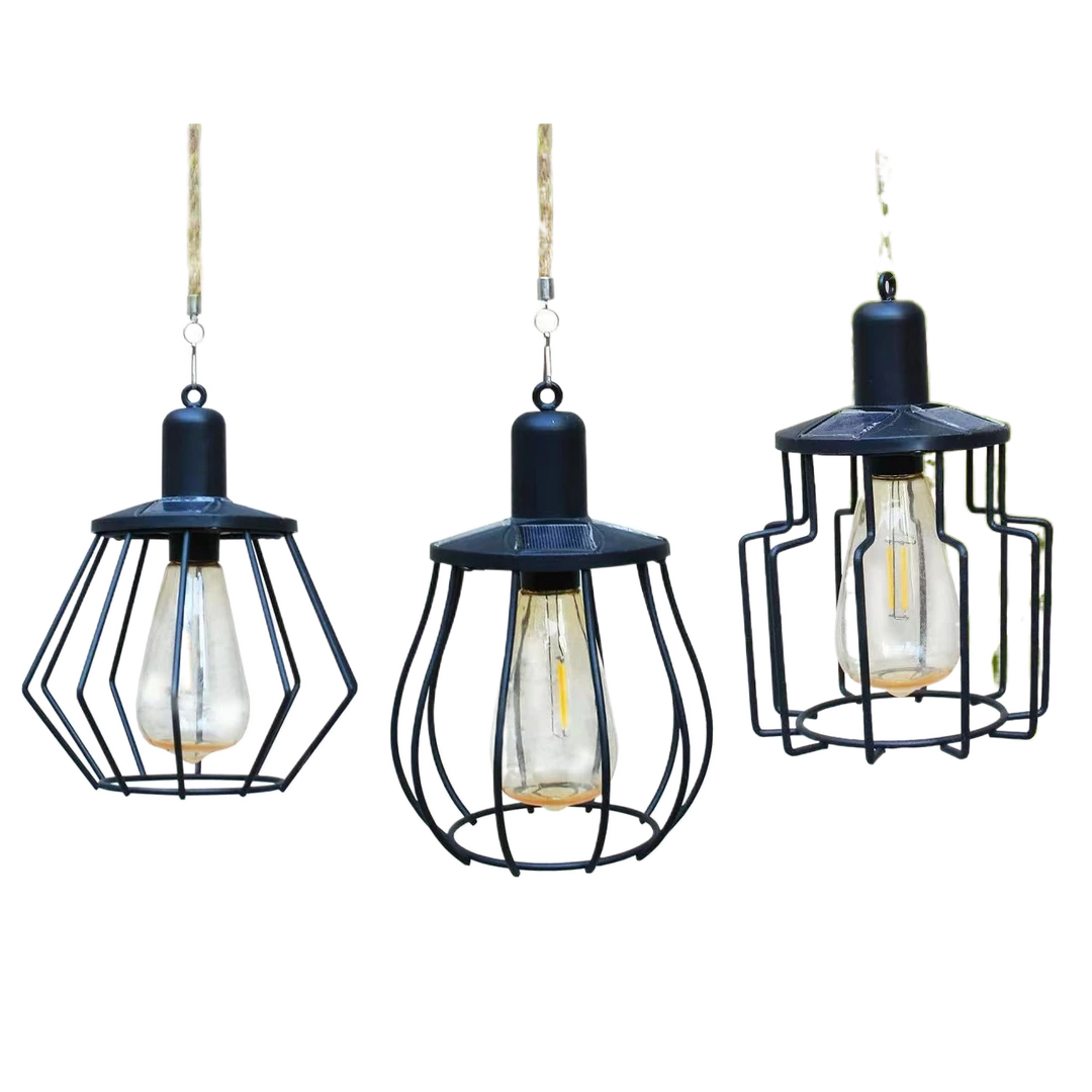 太阳能钨丝灯仿古庭院灯太阳能户外灯庭院装饰防水景观吊灯