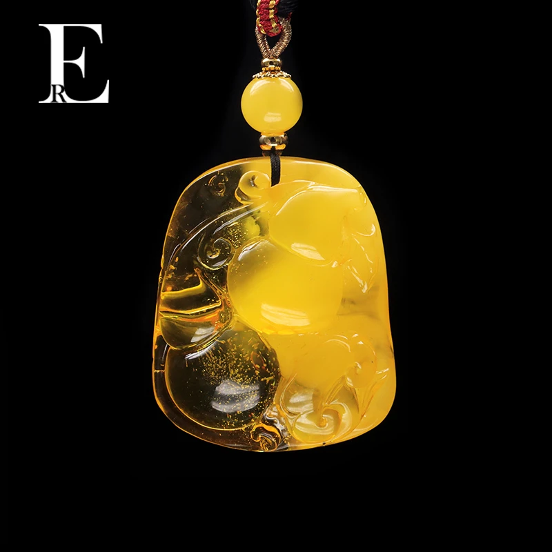 ER珠宝 时尚百搭气质优雅设计师款蜜蜡挂件W1223909